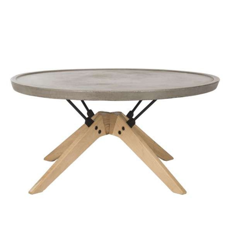 Safavieh Bryson Indoor/Outdoor Modern Concrete Round 14.57-Inch H Coffee Table