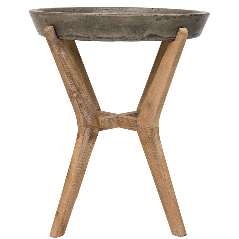 Safavieh Celeste Indoor/Outdoor Modern Concrete Round 21.2-Inch H End Table