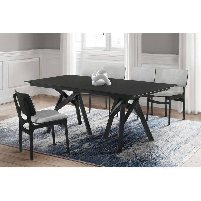 Cortina and Lima 5 Piece Black Rectangular Dining Set By Armen Living