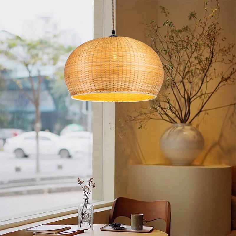 Ele Dome Rattan Pendant Light By ELE Light & Decor