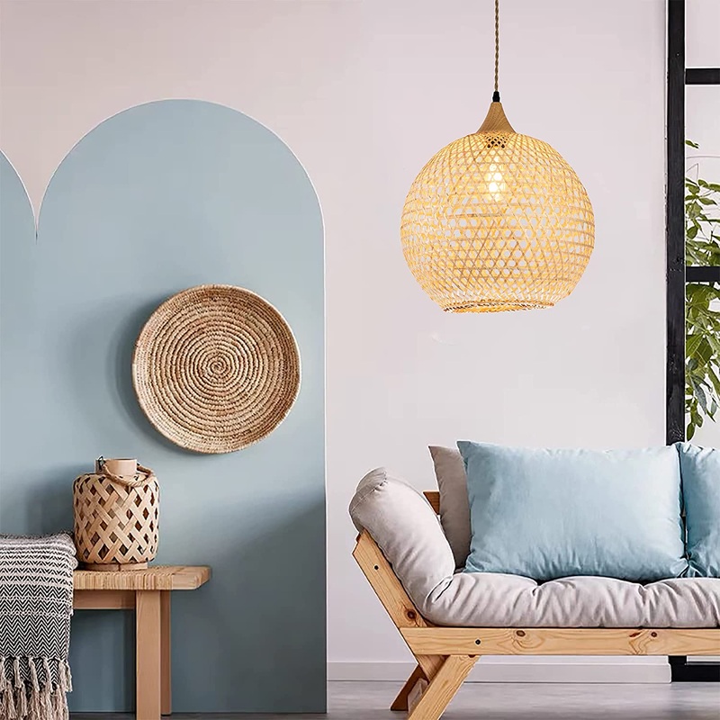 ELE Rattan Pendant Light D15 By ELE Light & Decor