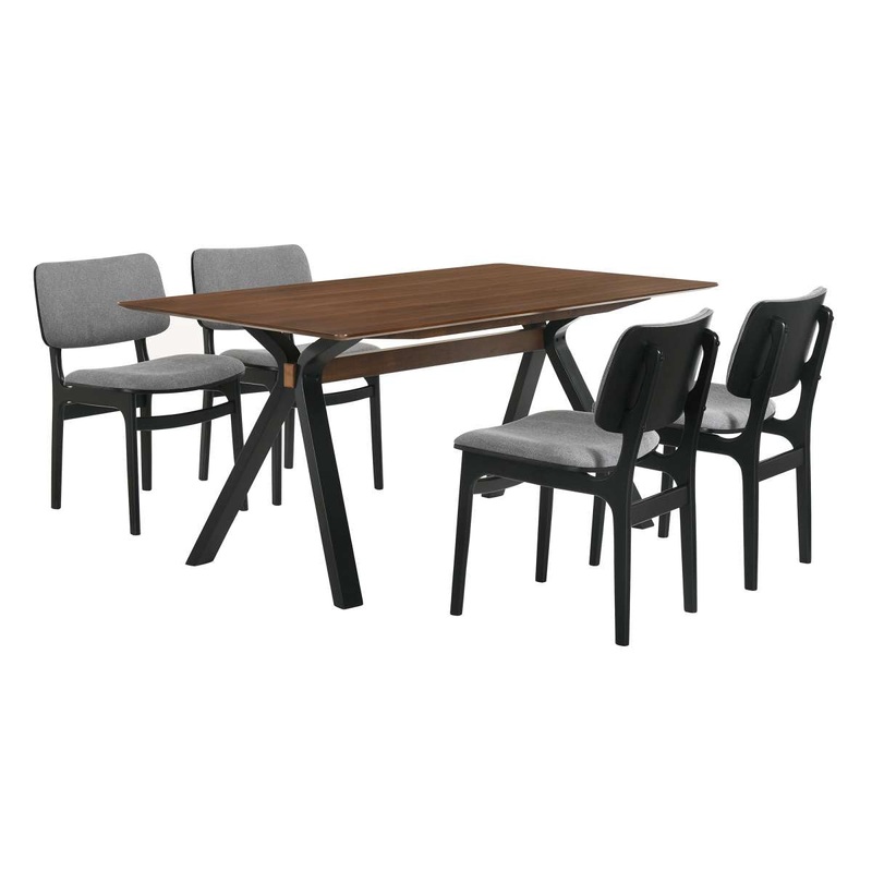 Laredo and Lima 5 Piece Black Rectangular Dining Set By Armen Living