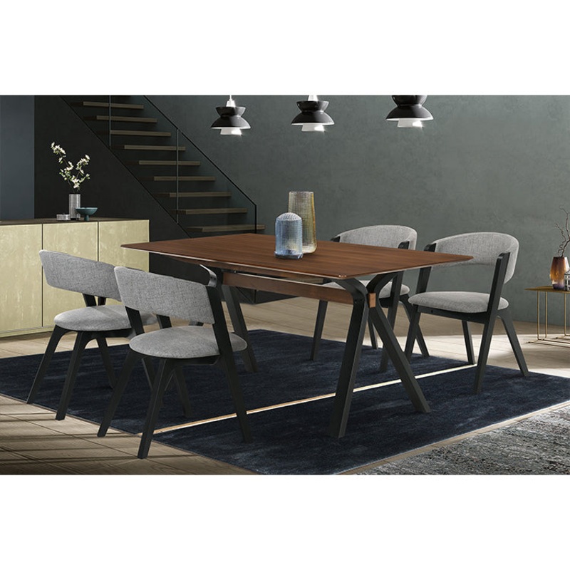 Laredo and Rowan 5 Piece Black Rectangular Dining Set By Armen Living