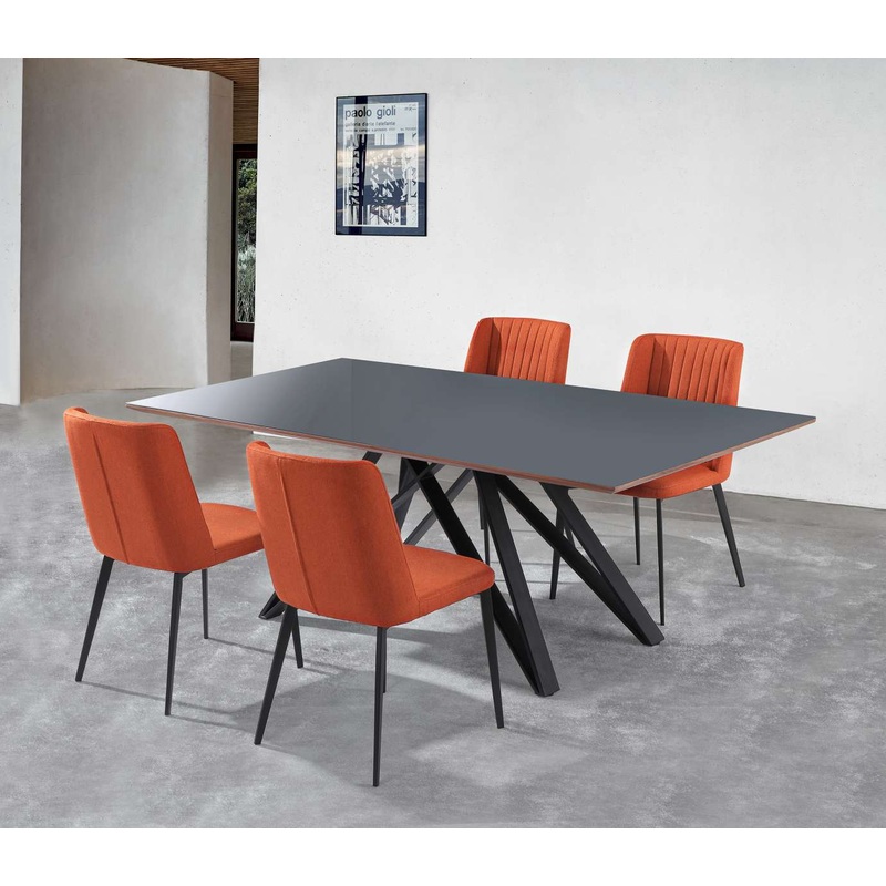 Maine Contemporary Gray Glass 5 Piece Metal Dining Set By Armen Living