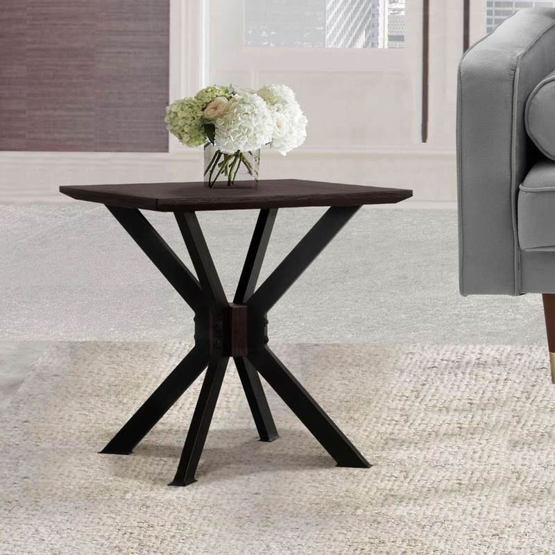 Pirate Acacia Modern End Table By Armen Living