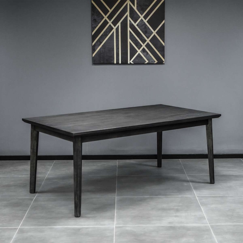 Toledo Mid-Century Tundra Gray Acacia Dining Table By Armen Living