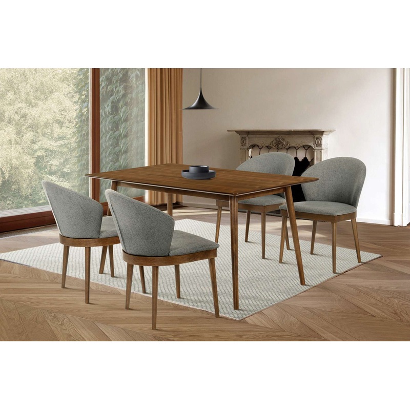 Westmont and Juno Charcoal and Walnut 5 Piece Dining Set By Armen Living