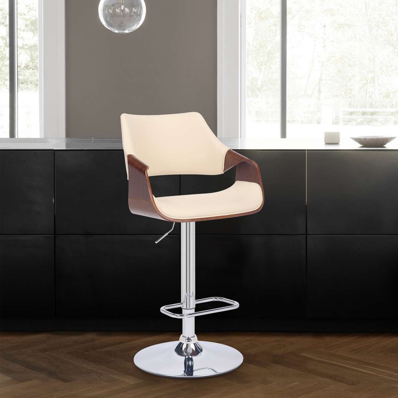 Aspen Adjustable Swivel Bar Stool with Chrome Base By Armen Living