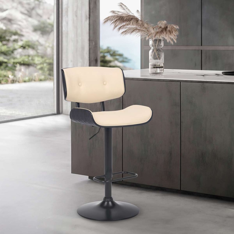 Brooklyn Adjustable Swivel Cream Bar Stool By Armen Living