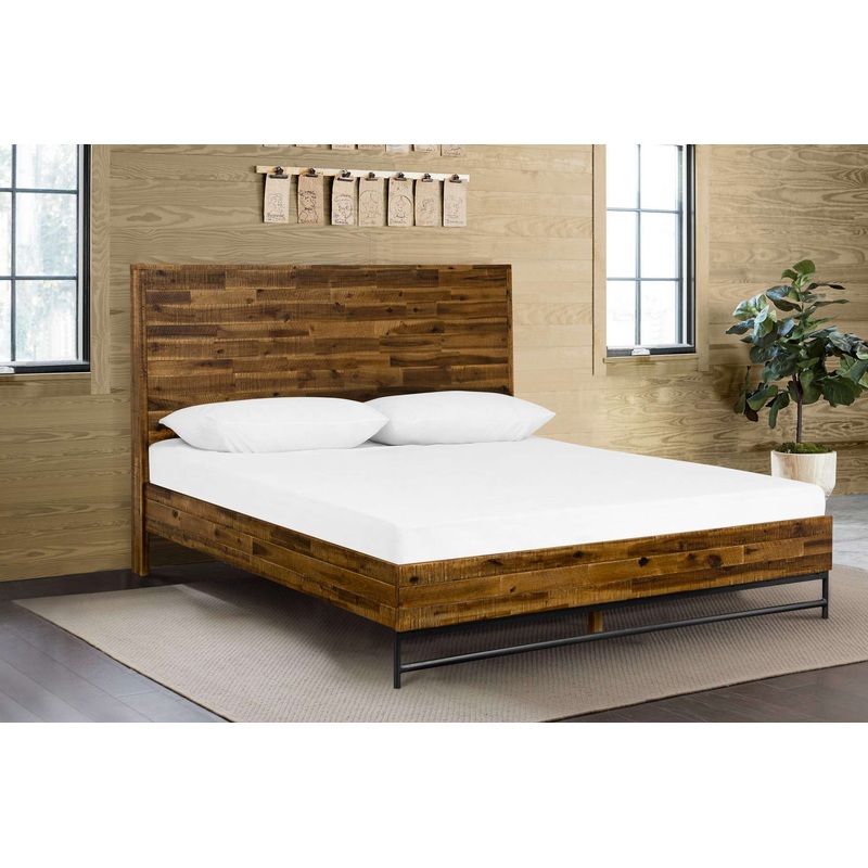 Cusco Rustic Acacia Platform Queen Bed By Armen Living
