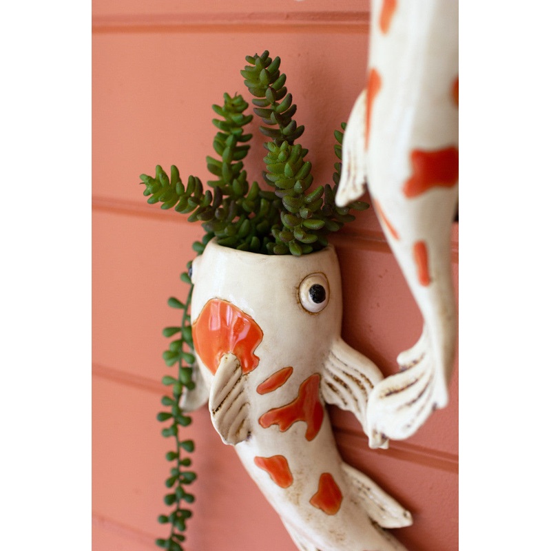 Ceramic Koi Wall Planter