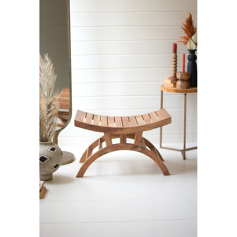 Acacia Wood Curved  Top Bench