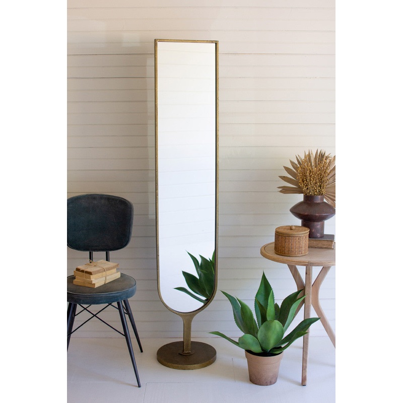 Antique Brass Floor  Mirror