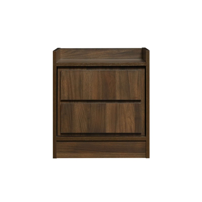 Transitional Nightstand With False Drawer Front And Woodgrain Details,Brown - Bm215310 By Benzara