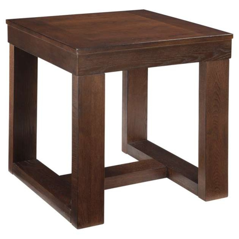 Wooden End Table With Sled Style Base, Brown By Benzara