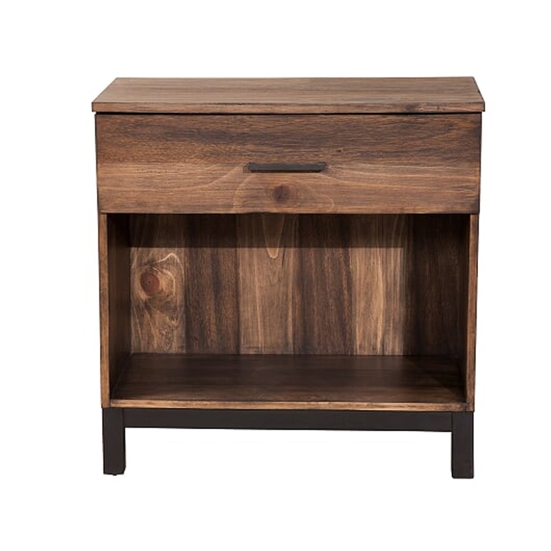 Two Tone Nightstand With 1 Drawer And 1 Open Compartment, Brown By Benzara