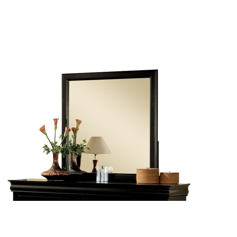 Wooden Frame Mirror , Black By Benzara