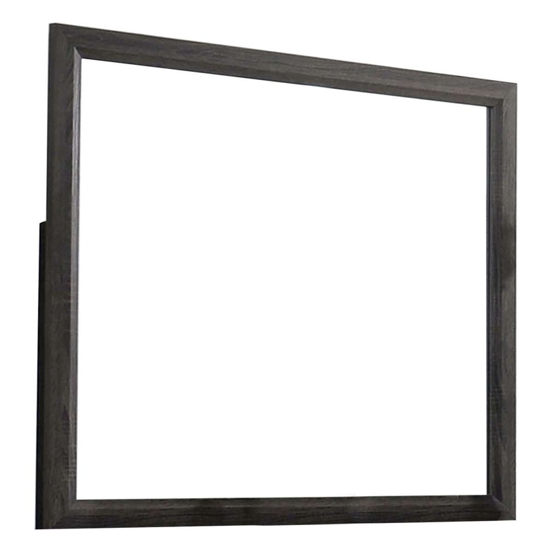 39 Inch Contemporary Wooden Frame Mirror, Gray By Benzara