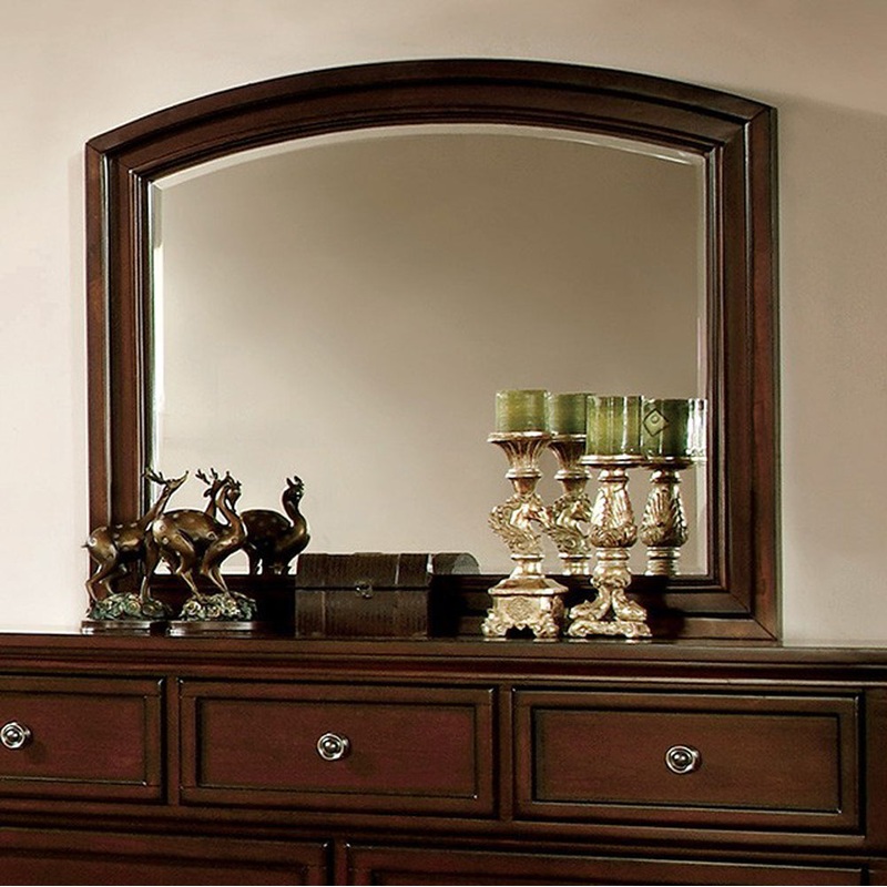 Northville Transitional Style Mirror Dark Cherry By Benzara