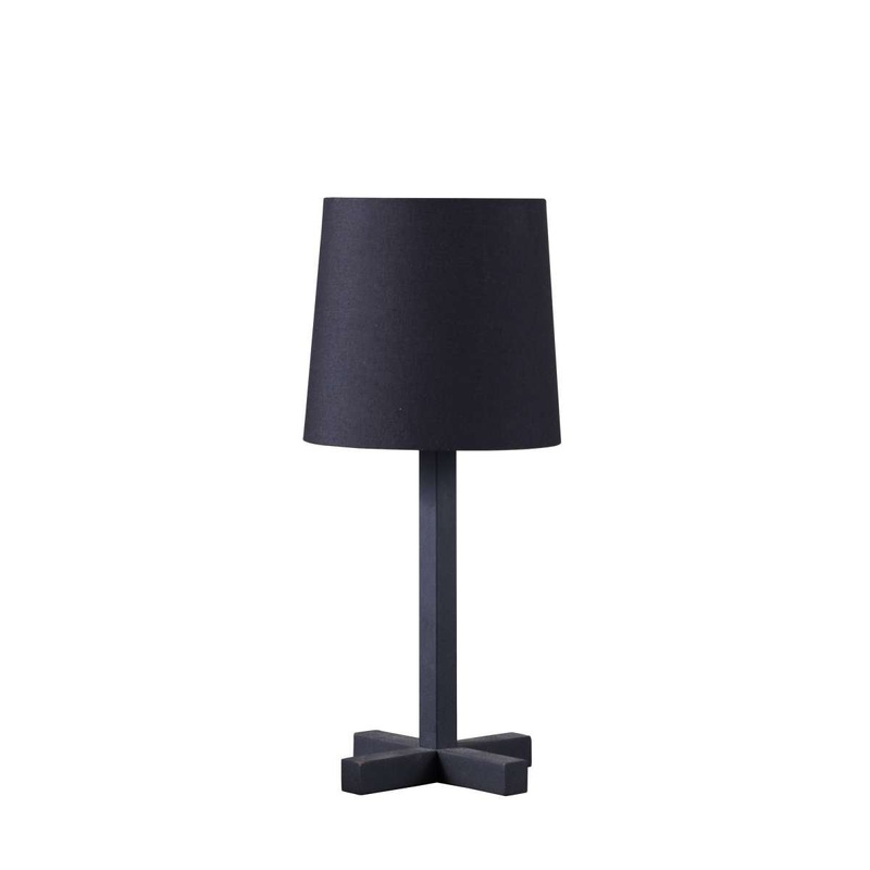 Table Lamp With Metal Cross Legged Base, Black By Benzara