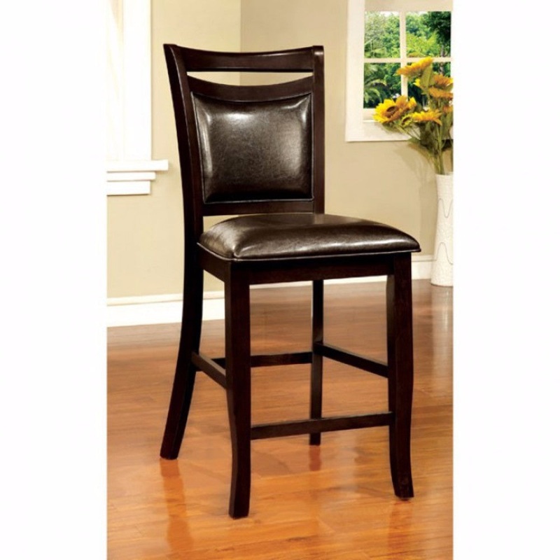 Woodside Ii Transitional Counter Height Chair Expresso, Set Of Two By Benzara