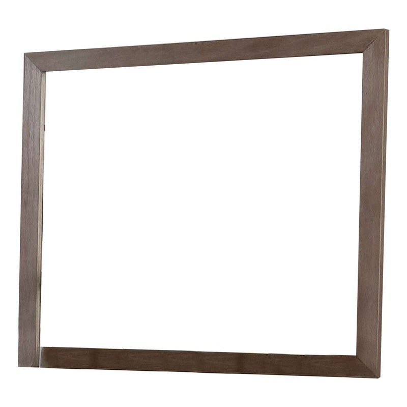 36 Inch Mirror With Rectangular Wooden Frame, Brown By Benzara