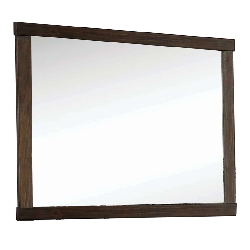 37 Inch Mirror With Rectangular Wooden Frame, Brown By Benzara