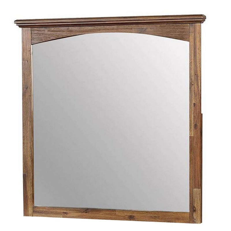 37 Inch Transitional Style Wooden Frame Mirror, Dark Oak By Benzara