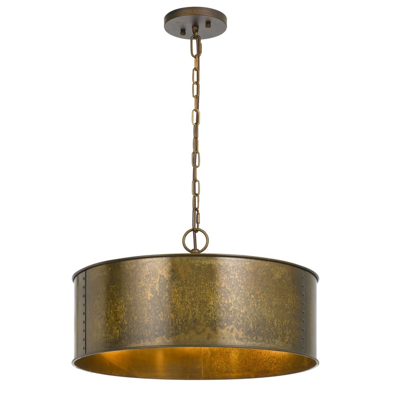 60 X 3 Watt Round Metal Frame Chandelier With 6 Foot Chain, Distressed Gold By Benzara