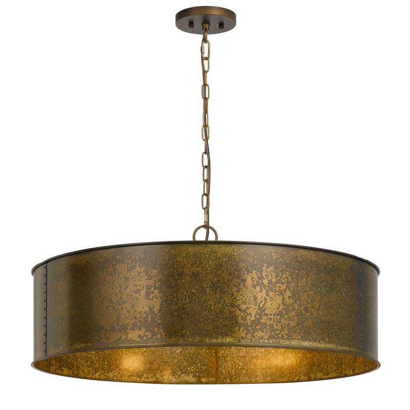 60 X 5 Watt Round Metal Frame Chandelier With 6 Foot Chain, Distressed Gold By Benzara