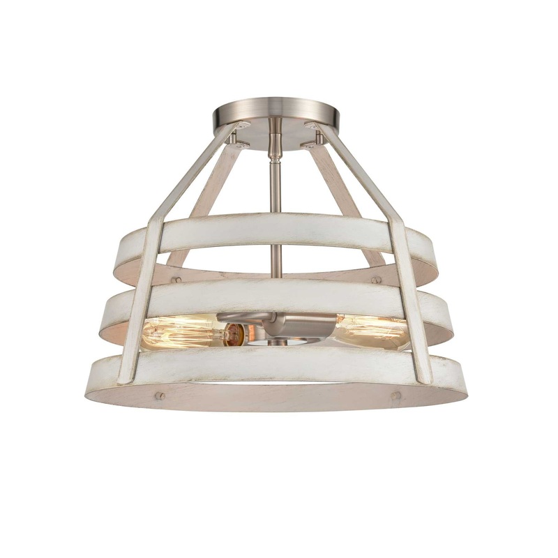 Brigantine 15'' Wide 2-Light Semi Flush Mount - Satin Nickel By ELK