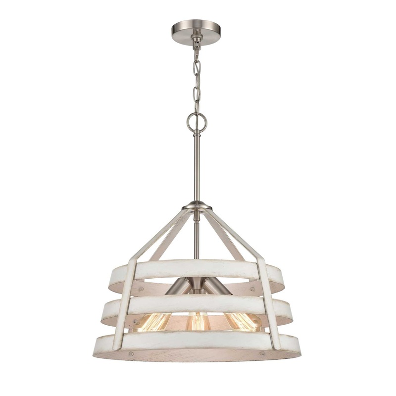 Brigantine 18'' Wide 3-Light Chandelier - Satin Nickel By ELK