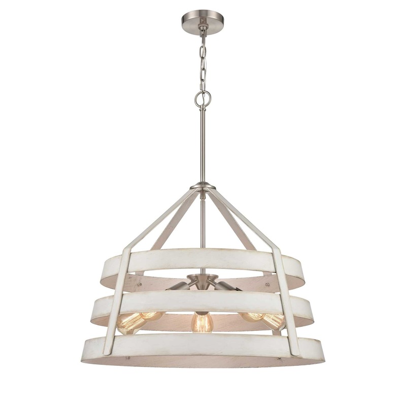 Brigantine 24'' Wide 5-Light Chandelier - Satin Nickel By ELK