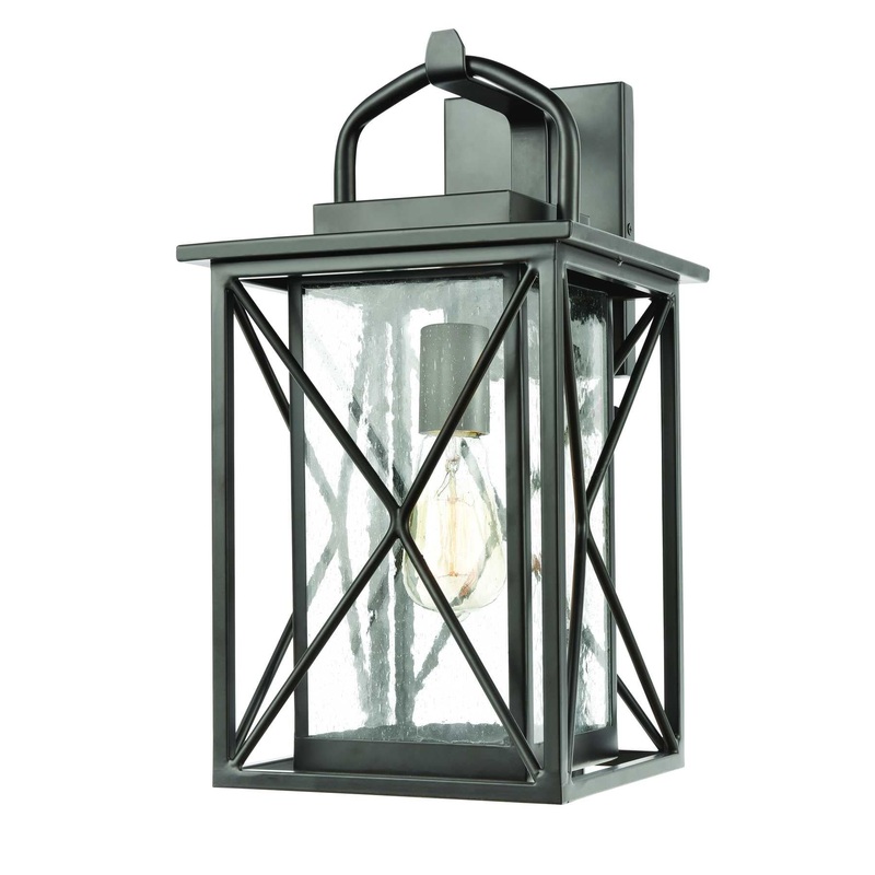 Carriage Light 17'' High 1-Light Outdoor Sconce - Matte Black By ELK