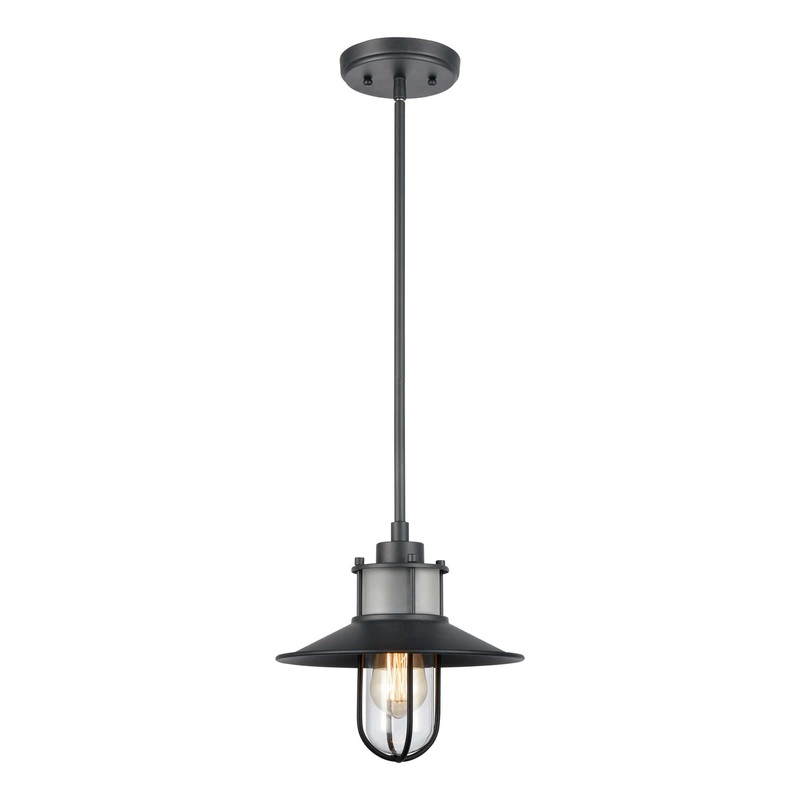 Coastal Farm 10'' Wide 1-Light Outdoor Pendant - Charcoal By ELK