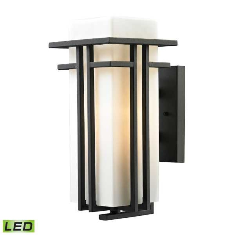 Croftwell 15'' High 1-Light Outdoor Sconce - Textured Matte Black By ELK