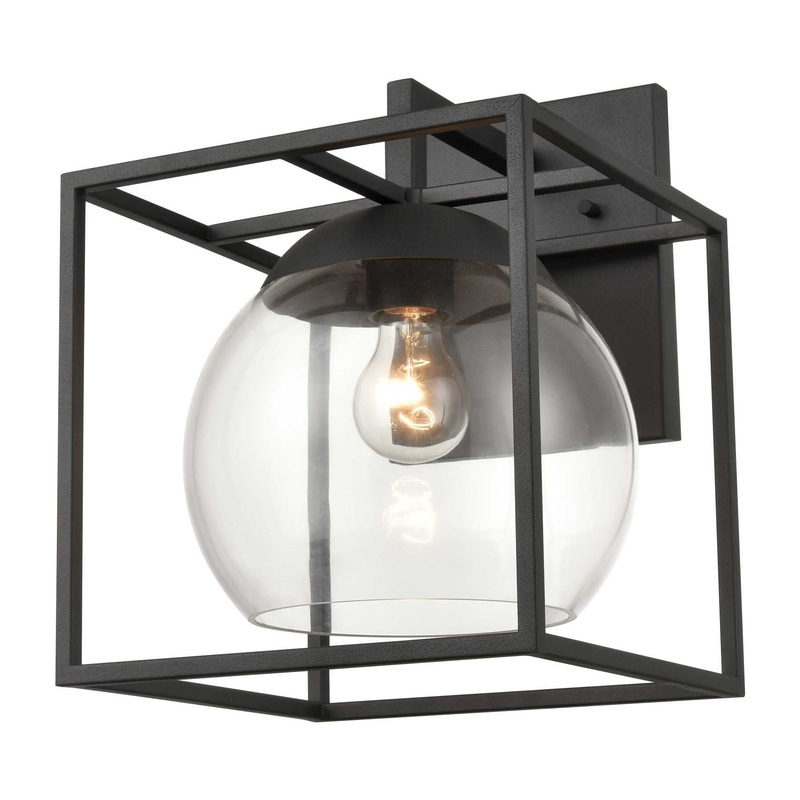Cubed 13'' High 1-Light Outdoor Sconce - Charcoal By ELK