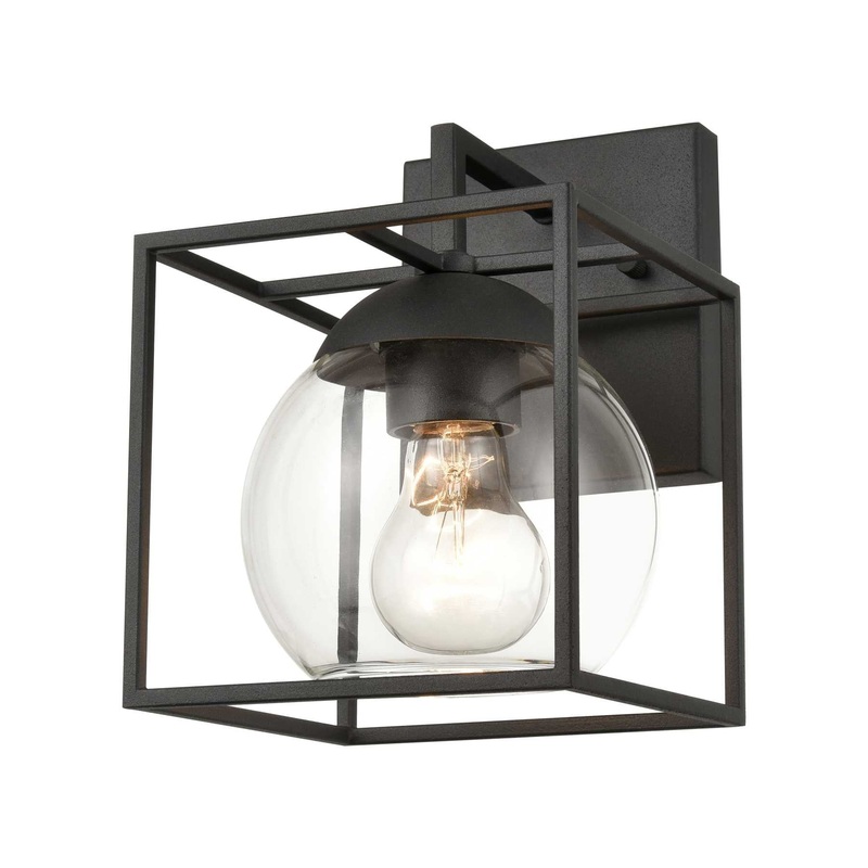 Cubed 9'' High 1-Light Outdoor Sconce - Charcoal By ELK