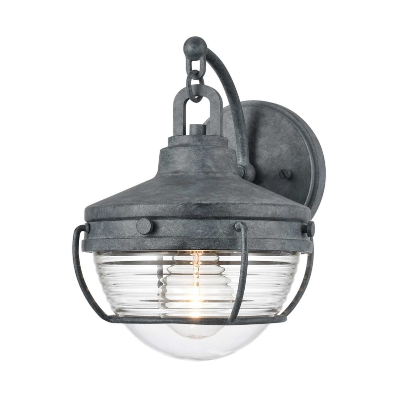 Eastport 10'' High 1-Light Outdoor Sconce - Aged Zinc By ELK
