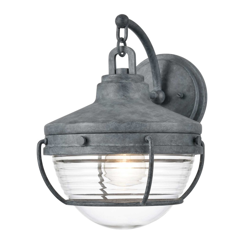 Eastport 12'' High 1-Light Outdoor Sconce - Aged Zinc By ELK