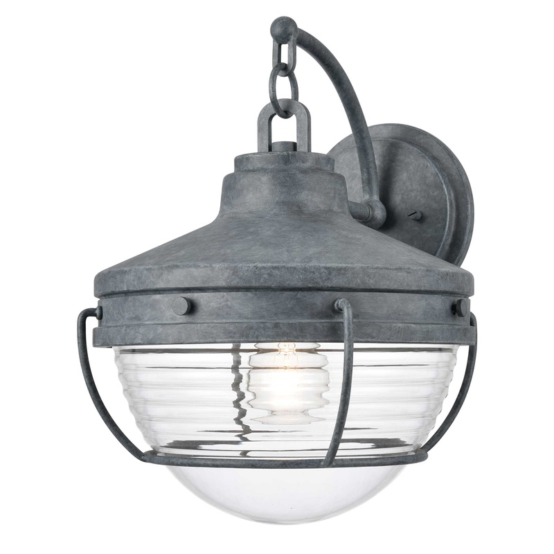 Eastport 14'' High 1-Light Outdoor Sconce - Aged Zinc By ELK