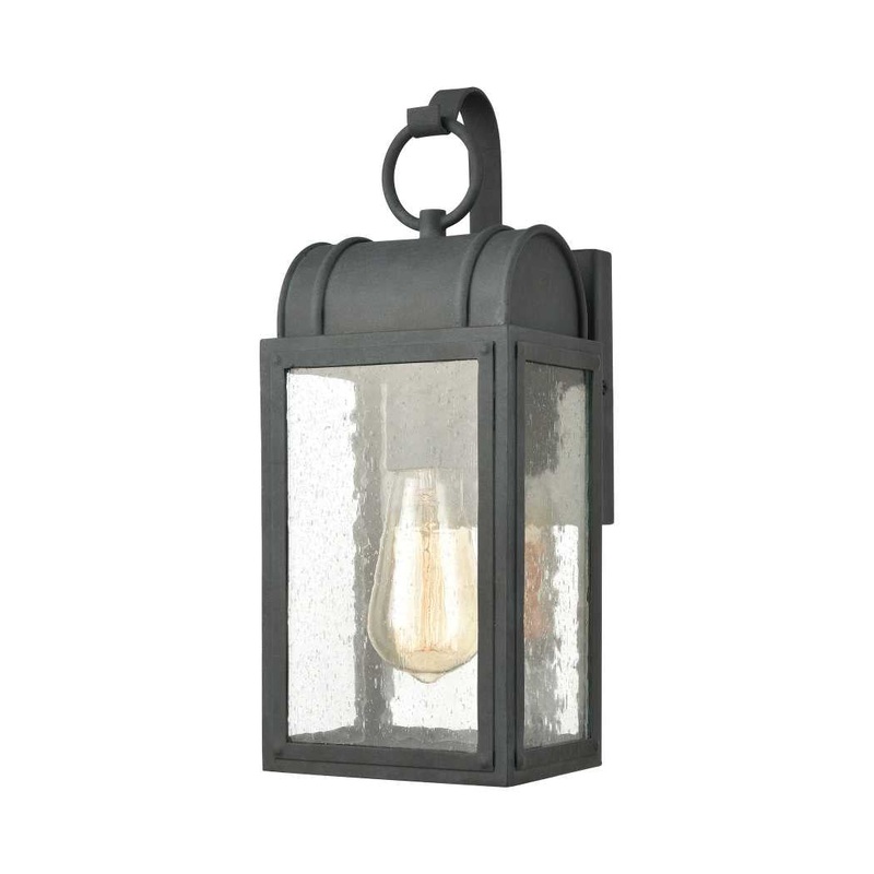 Heritage Hills 14'' High 1-Light Outdoor Sconce - Aged Zinc By ELK
