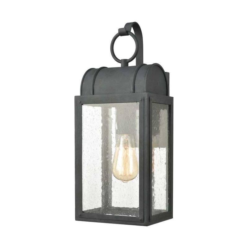 Heritage Hills 17'' High 1-Light Outdoor Sconce - Aged Zinc By ELK