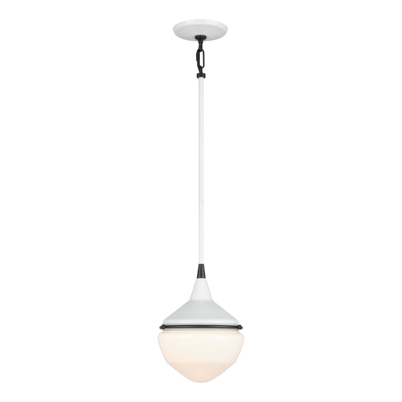 Mid-Century Schoolhouse 12'' Wide 1-Light Mini Pendant - Enamel White By ELK