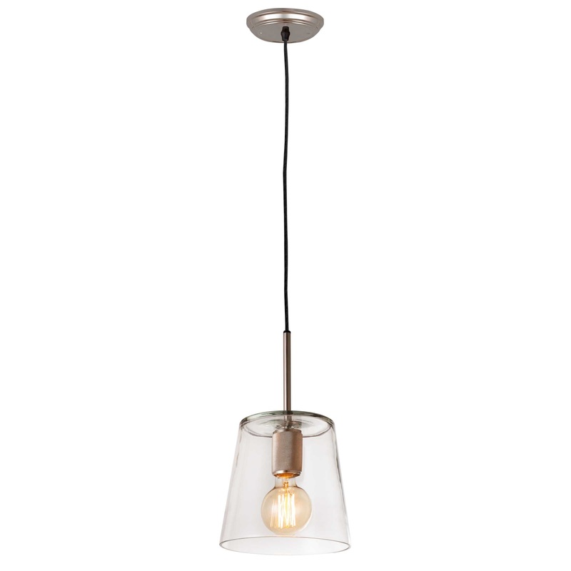 Netta 8'' Wide 1-Light Mini Pendant - Satin Nickel By ELK