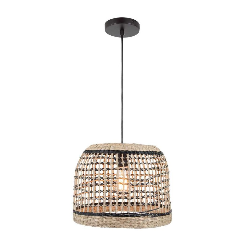 Silay Black 13'' Wide 1-Light Pendant - Natural By ELK