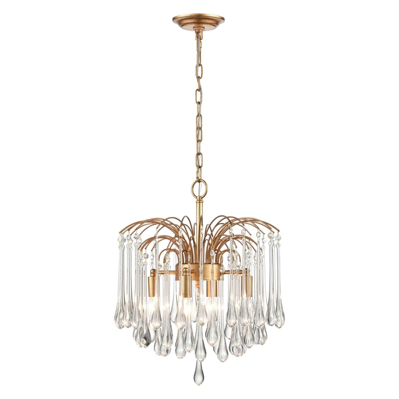 Viola Park 17'' Wide 4-Light Pendant - Gold Leaf By ELK