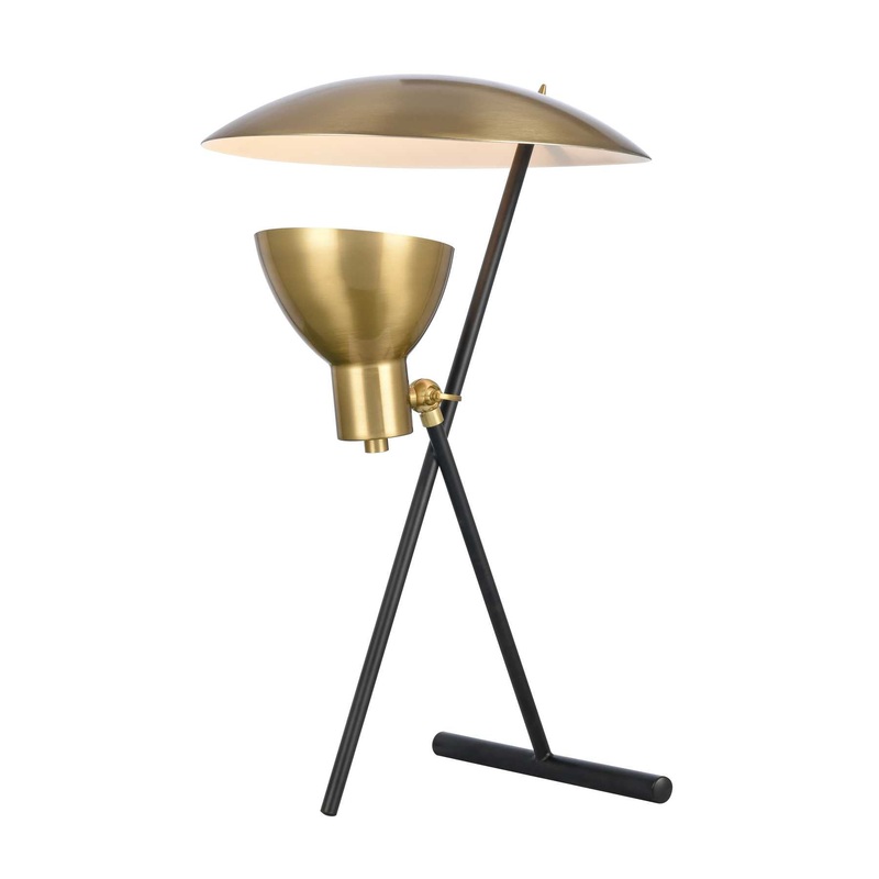 Wyman Square 19'' High 1-Light Desk Lamp - Satin Gold By ELK