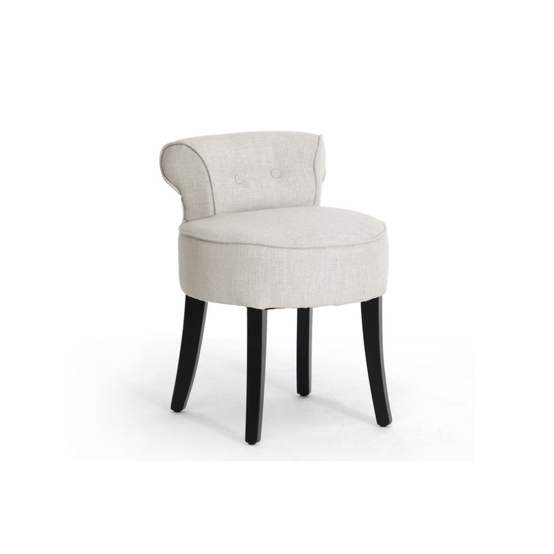 Baxton Studio Millani Beige Linen Modern Lounge Stool