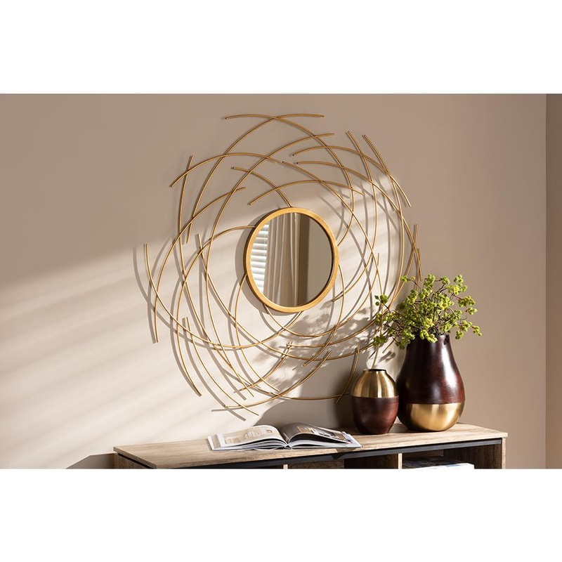 Baxton Studio Aelius Modern and Contemporary Gold Finished Accent Wall Mirror